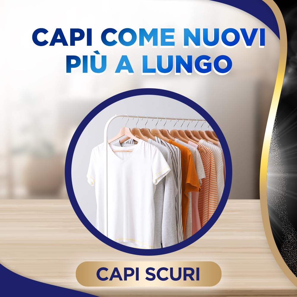 Lip Woolite Detersivo Lavatrice Capi Scuri, Neri e Jeans 25 Lavaggi, 4 confezioni da 1500 ml di Detersivo Lavatrice Liquido Capi Scuri con Cheratina
