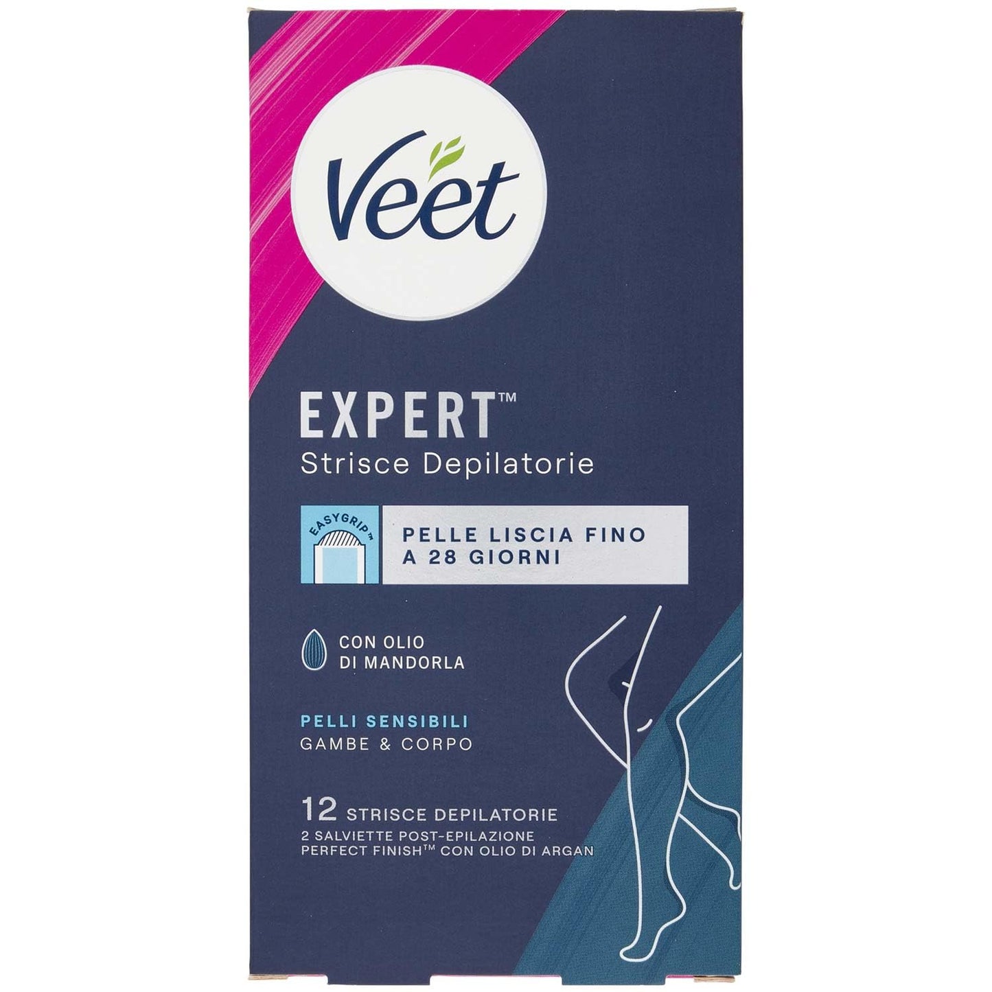 Veet Strisce Corpo Expert Pelli Sensibili 12 pezzi