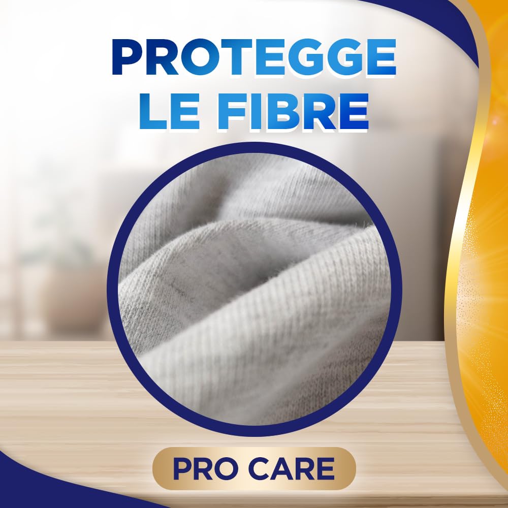 Lip Woolite Detersivo Lavatrice Pro-Care 25 Lavaggi, 4 confezioni da 1500 ml di Detersivo Lavatrice Liquido Pro-Care con Cheratina