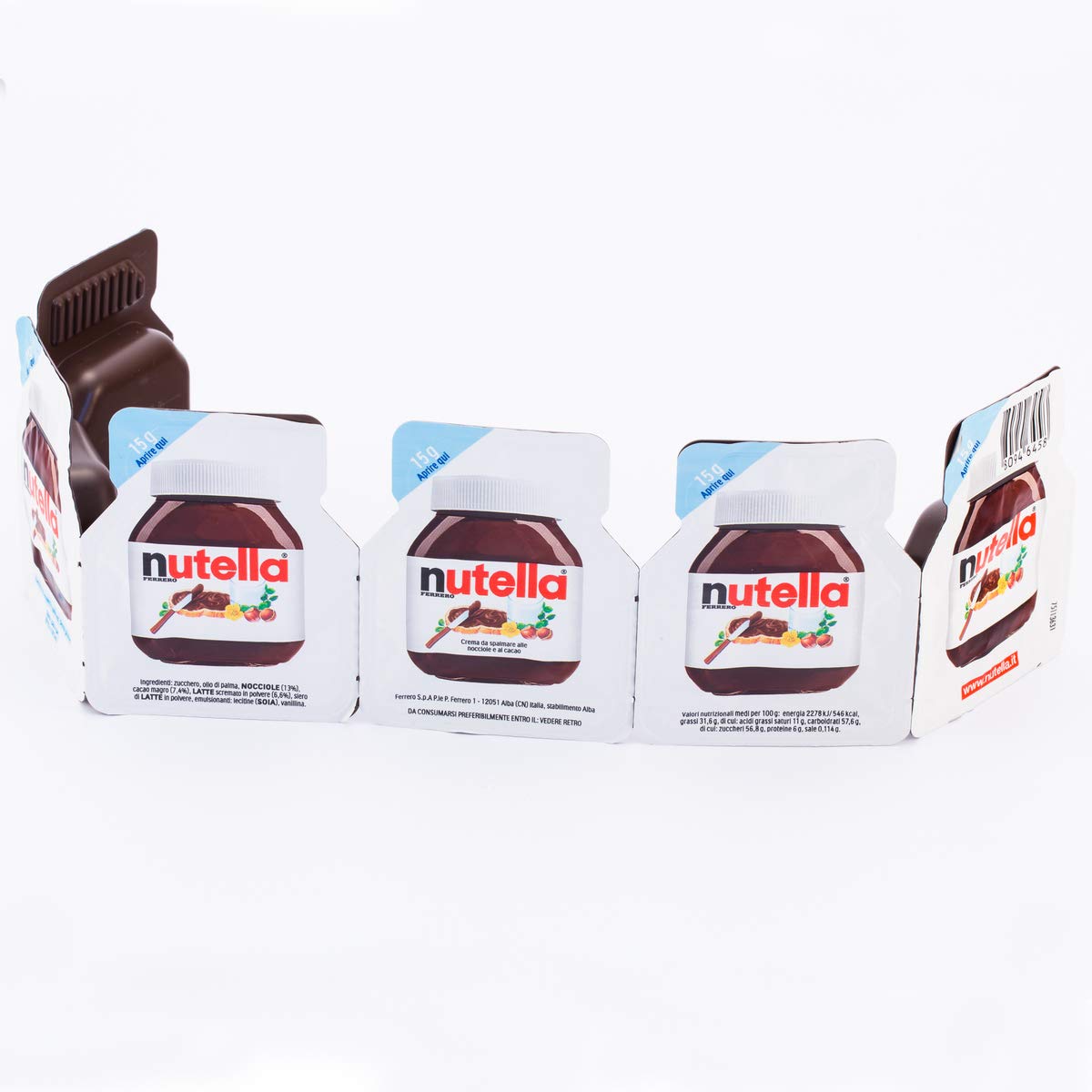 Nutella Ferrero - crema spalmabile monodose, 120 vaschette da 15g [1800g]