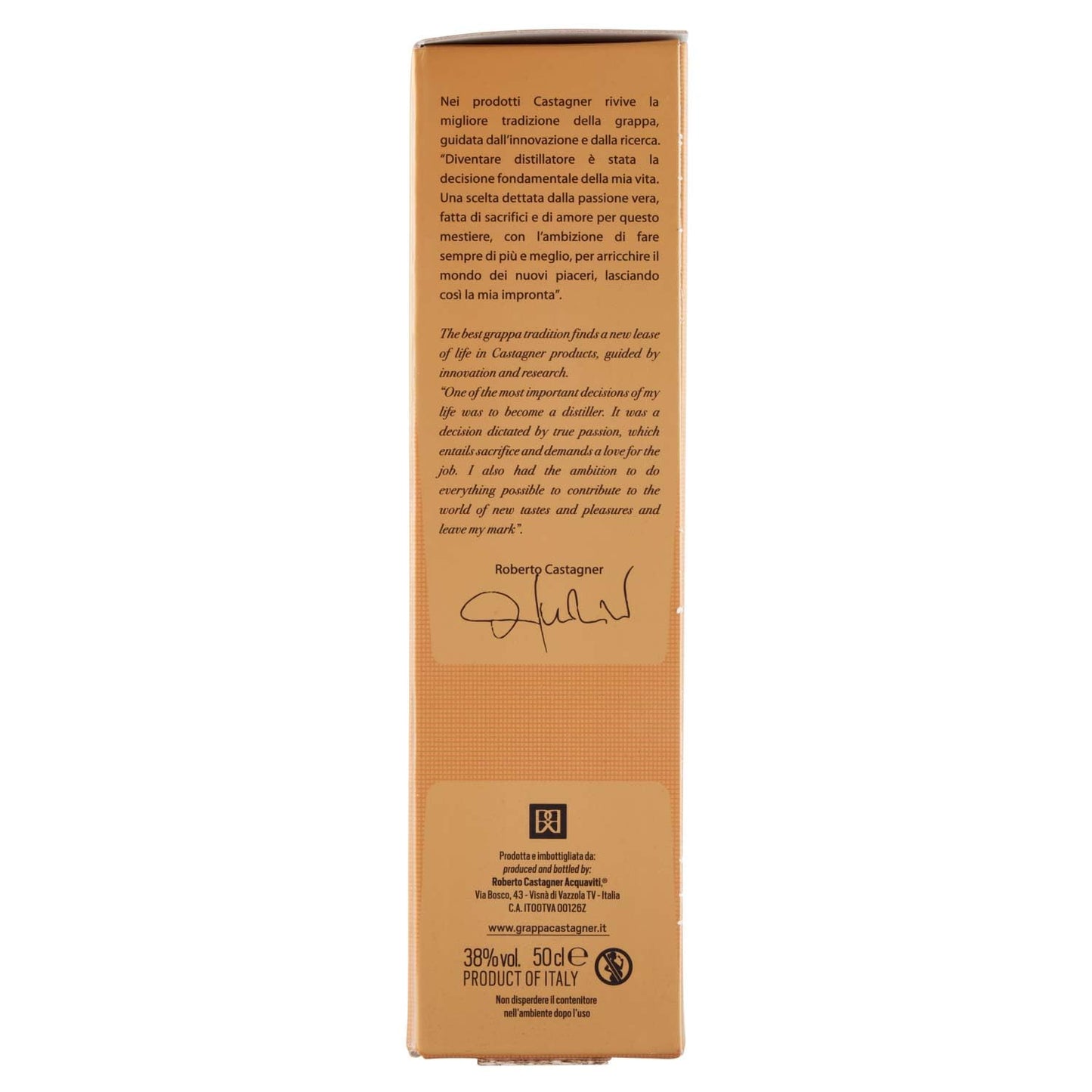 Sicilia Bedda - CASTAGNER Grappa Grandi Cru Riserva Barrique - Grappa Invecchiata oltre 18 Mesi - Cl. 50