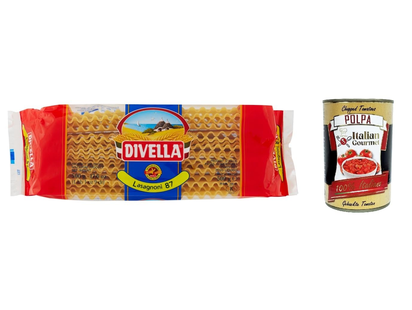Divella - Lasagnoni, Pasta di semola di Grano Duro - 10 pezzi da 500 g [5 kg]