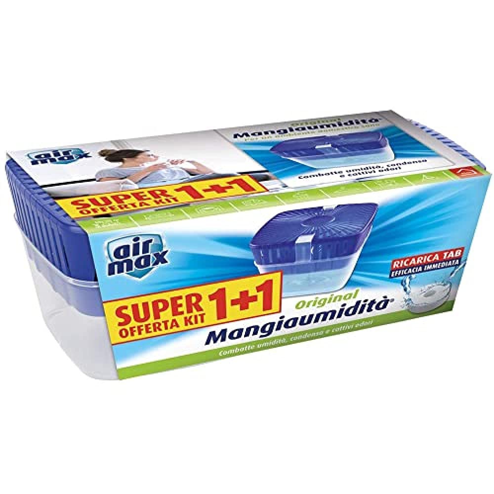 Air Max Kit Tab Mangiaumidita' 450g 1+1 Kit Combatte Umidità, Condensa e Cattivi Odori