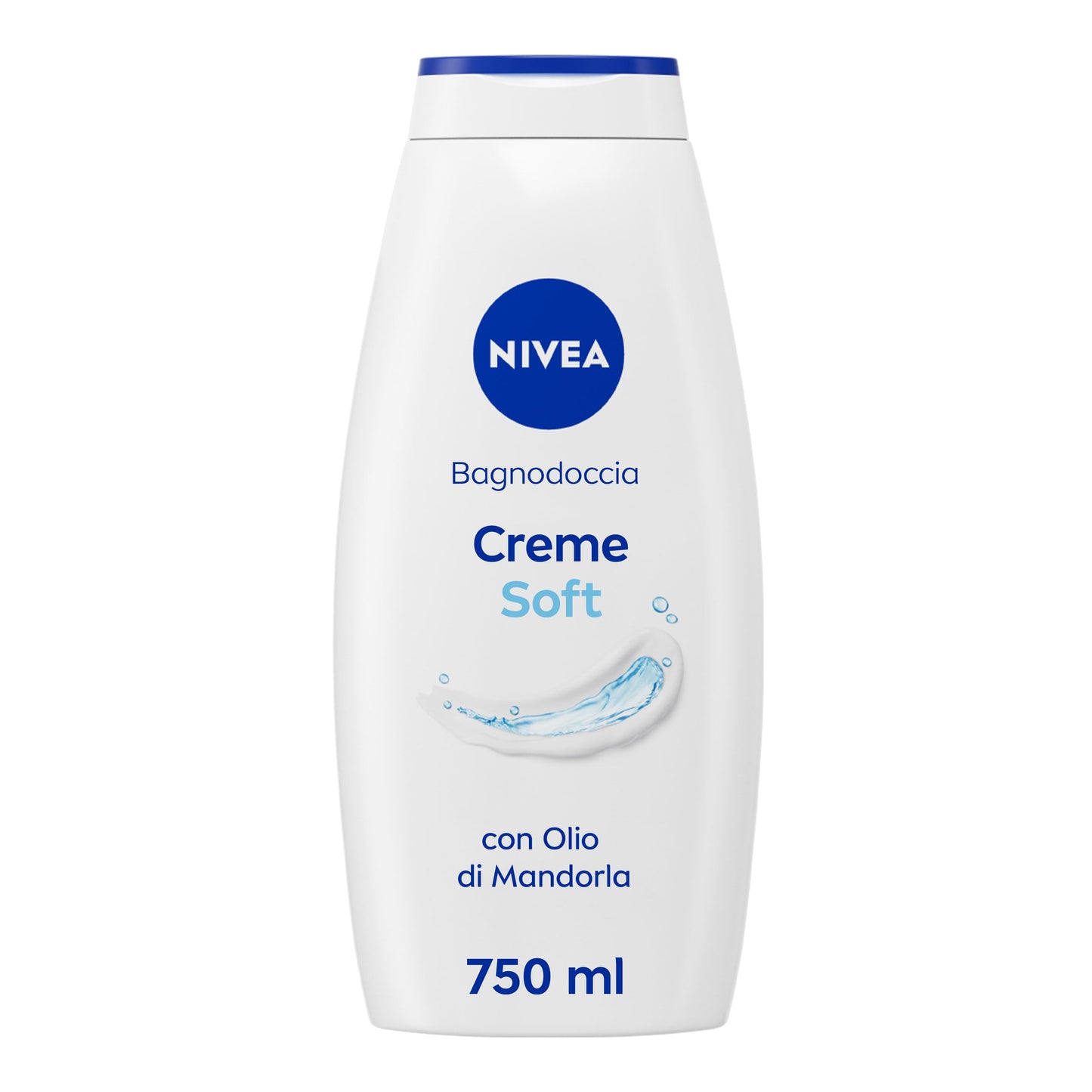 NIVEA Bagnodoccia Creme Soft 750 ml, Bagnoschiuma in crema detergente e idratante, Crema docciaschiuma arricchita con Olio di Mandorla, Vitamine C, E e Oli Nutrienti dal profumo delicato