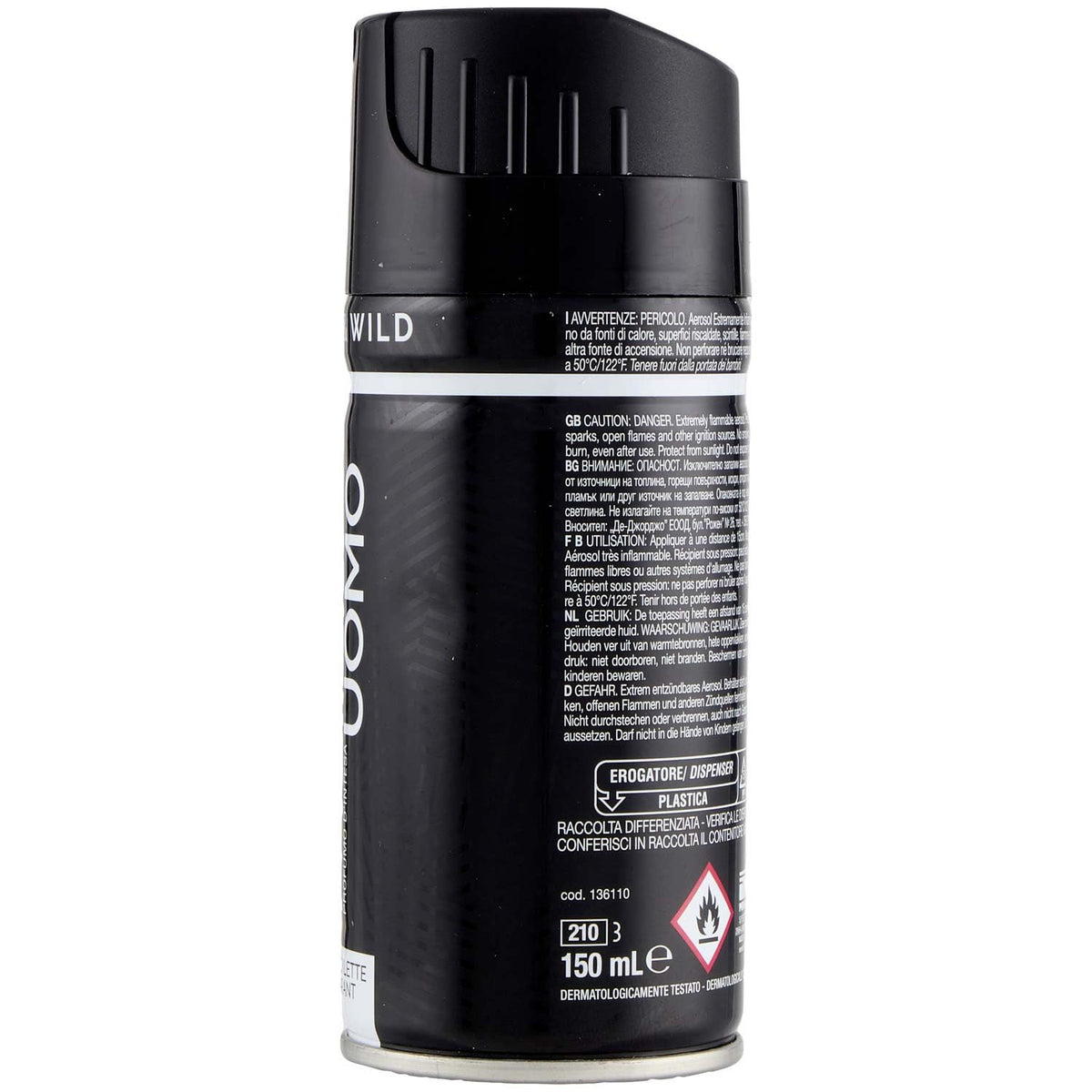 Malizia Wild Deodorante Uomo, 150ml