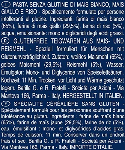 Barilla Variety Pack Senza Glutine, Confezione Composta da 4 Pack di Penne Rigate Senza Glutine 400g, 2 Pack Fusilli Senza Glutine 400g e 3 Pack Spaghetti Senza Glutine 400g
