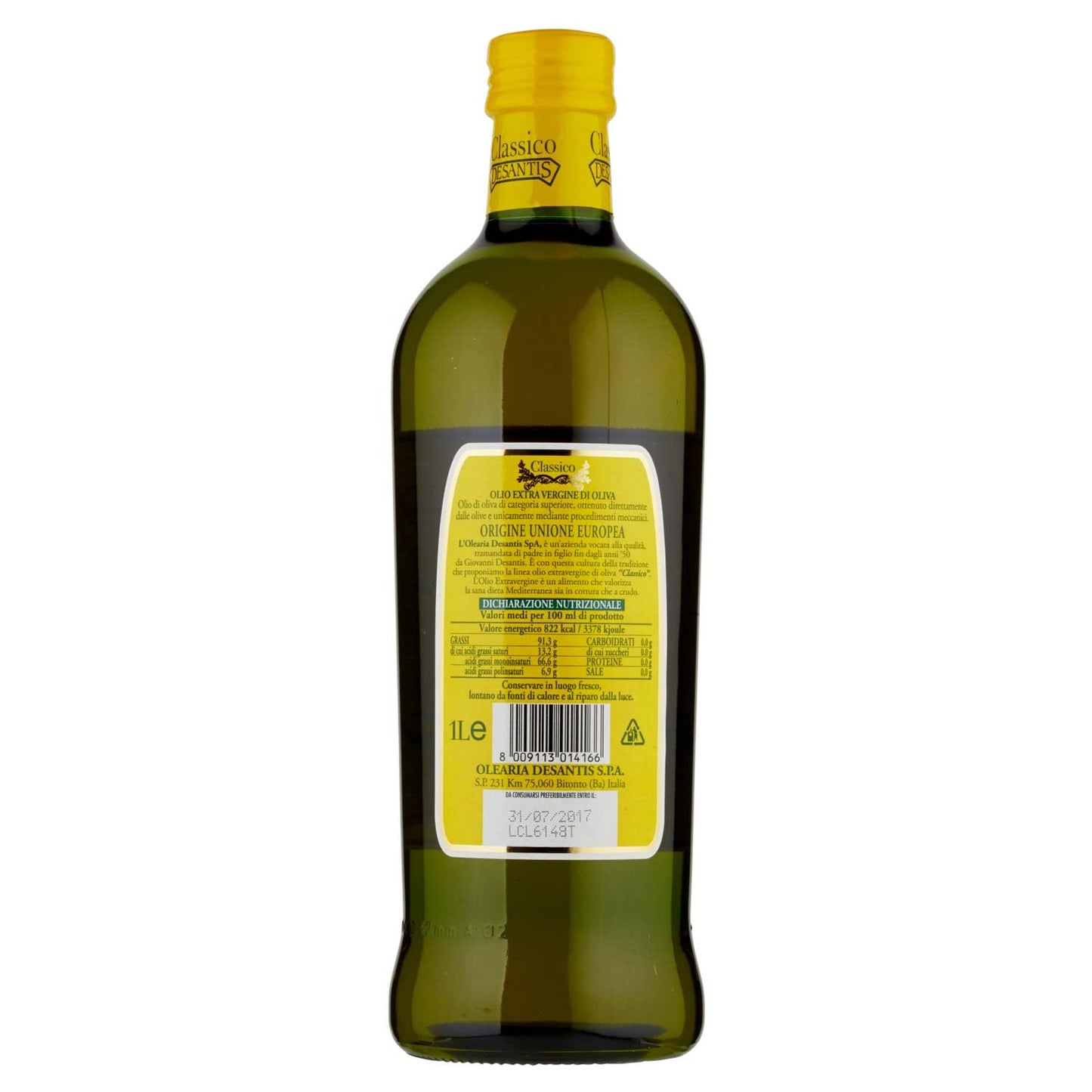 Desantis Olio Extra Vergine di Oliva Classico, 1 Litro, 1
