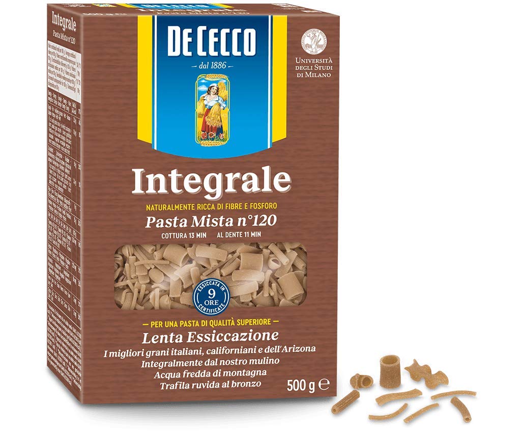 5x De Cecco Pasta Mista Integrali Italian Whole Wheat (Integrale) Mixed Pasta No. 120 500 g