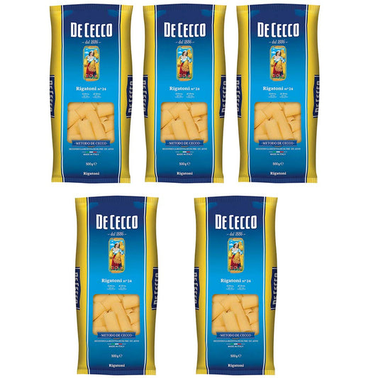 De Cecco 5X Rigatoni Italian Pasta N. 24 500 g