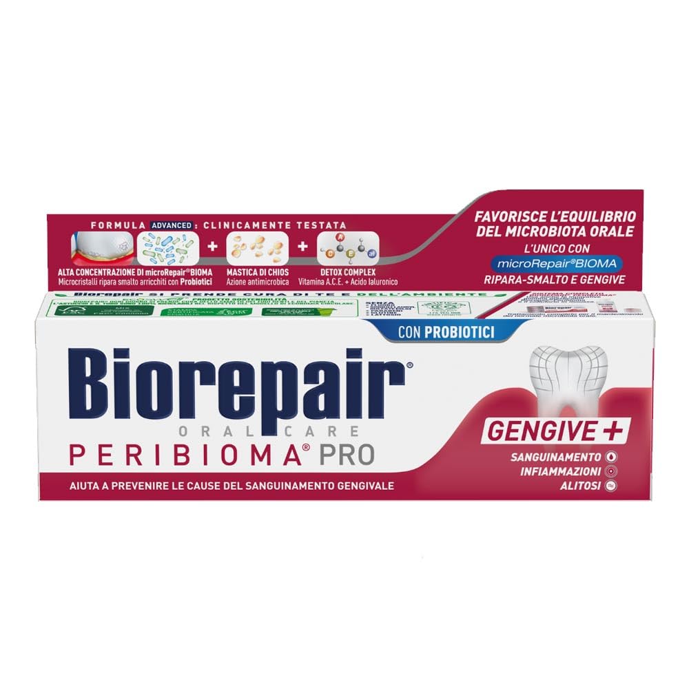Biorepair Peribioma PRO Dentifricio con Probiotici, 75 ml