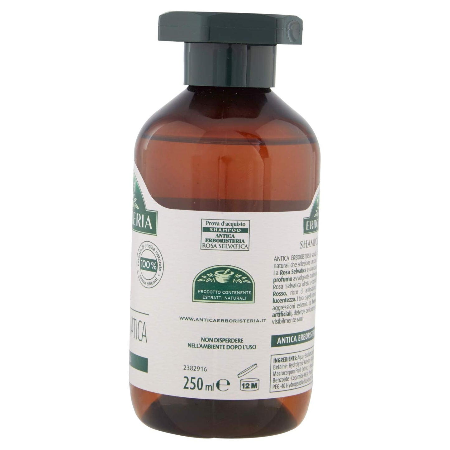 Antica Erboristeria Shampoo Rosa Selvatica per Capelli Secchi, 250 ml