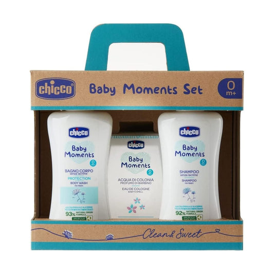 Chicco Baby Moments - Cofanetto Bagno Corpo + Shampoo + Acqua di Colonia