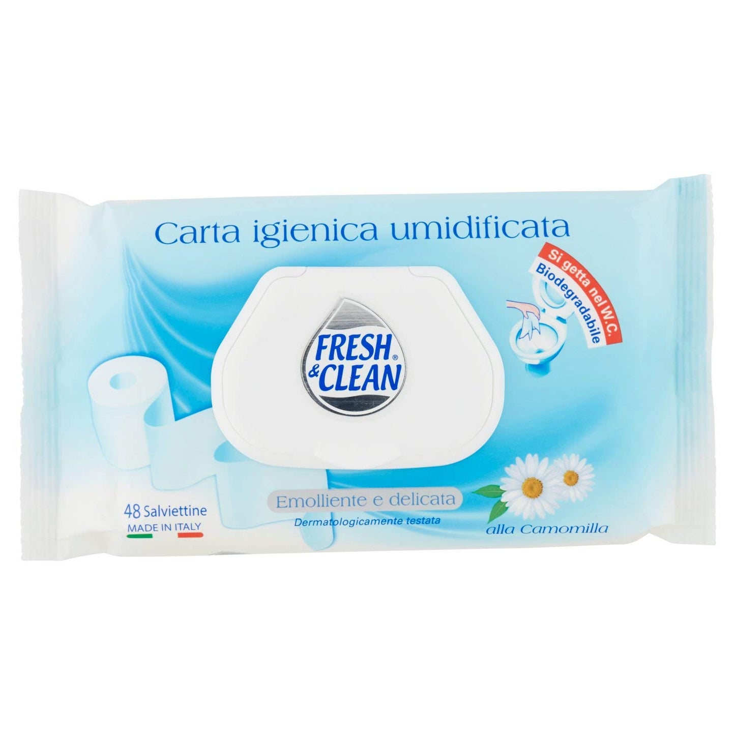 Fresh & Clean Carta Igienica Umidificata, 48 Pezzi