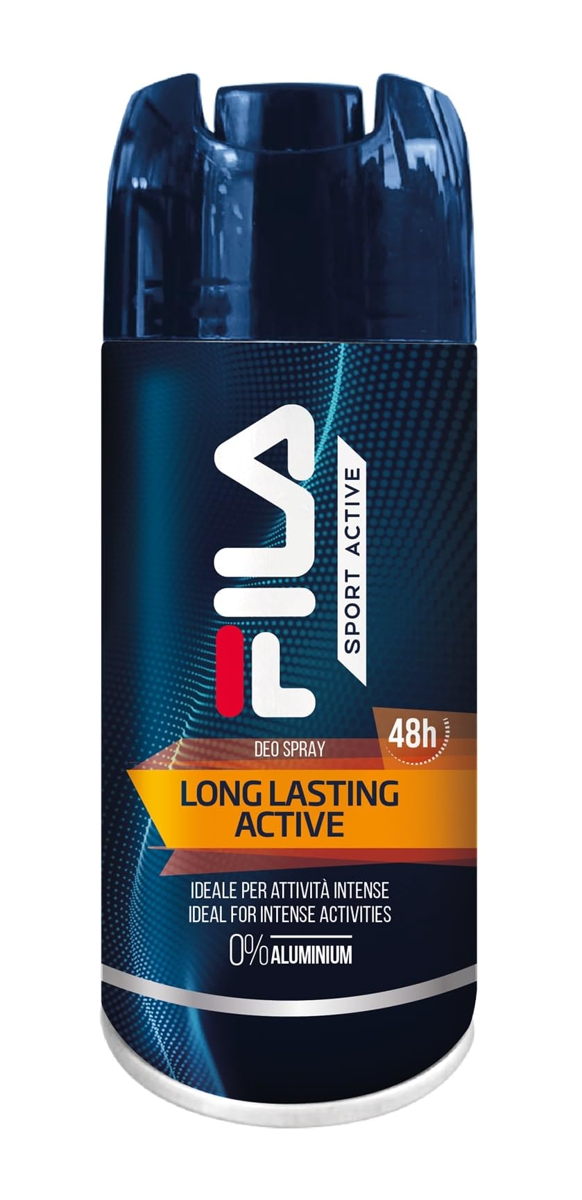 Fila, Deodorante Uomo Sport Active Long Lasting, Formula a Lunga Durata, Deodorante Spray con 48 Ore di Protezione, Protezione Senza Alluminio, Confezione da 150ml