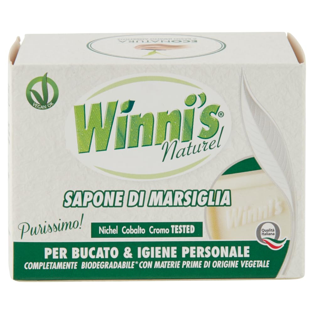 WINNI'S Sapone Di Marsiglia 24x250g Senza Profumazione, Barra, Detersivo per Bucato