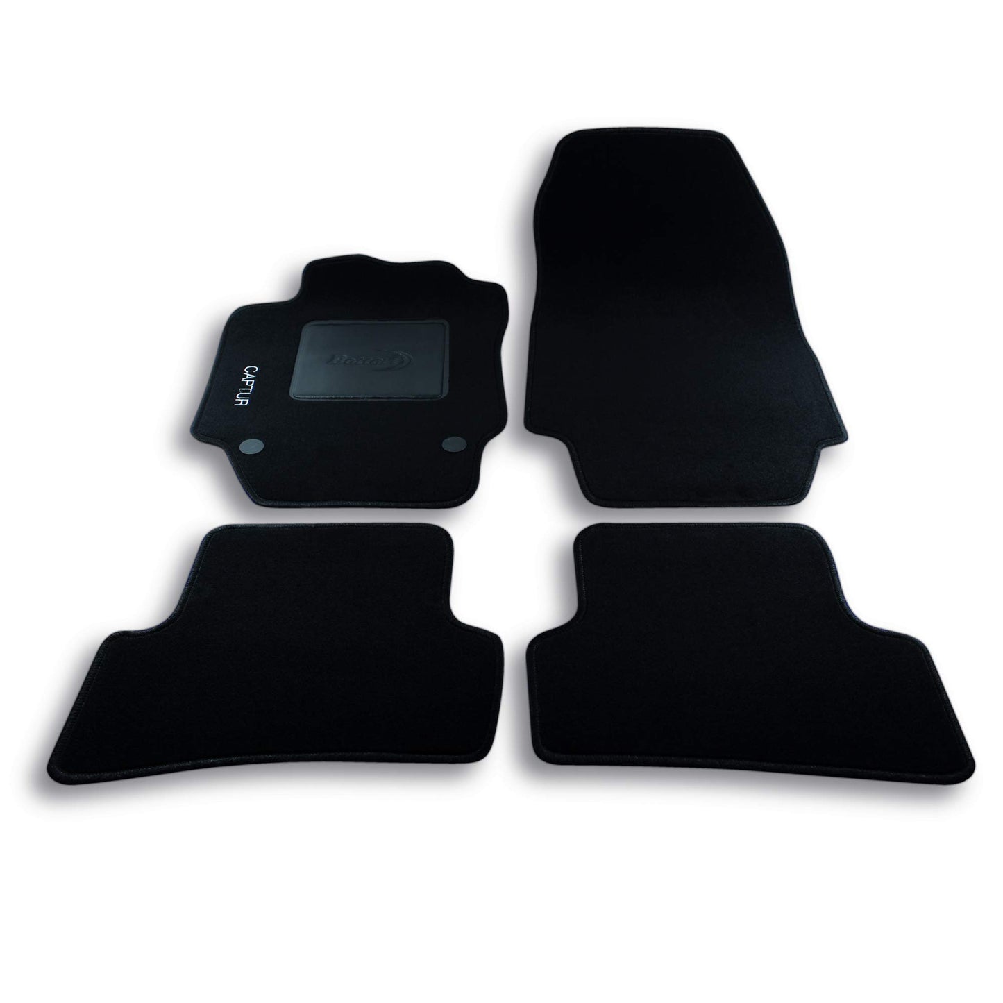 Bottari 39085 Set Tappeti Auto su Misura in Moquette per Modello Captur , Nero, 4 Pezzi