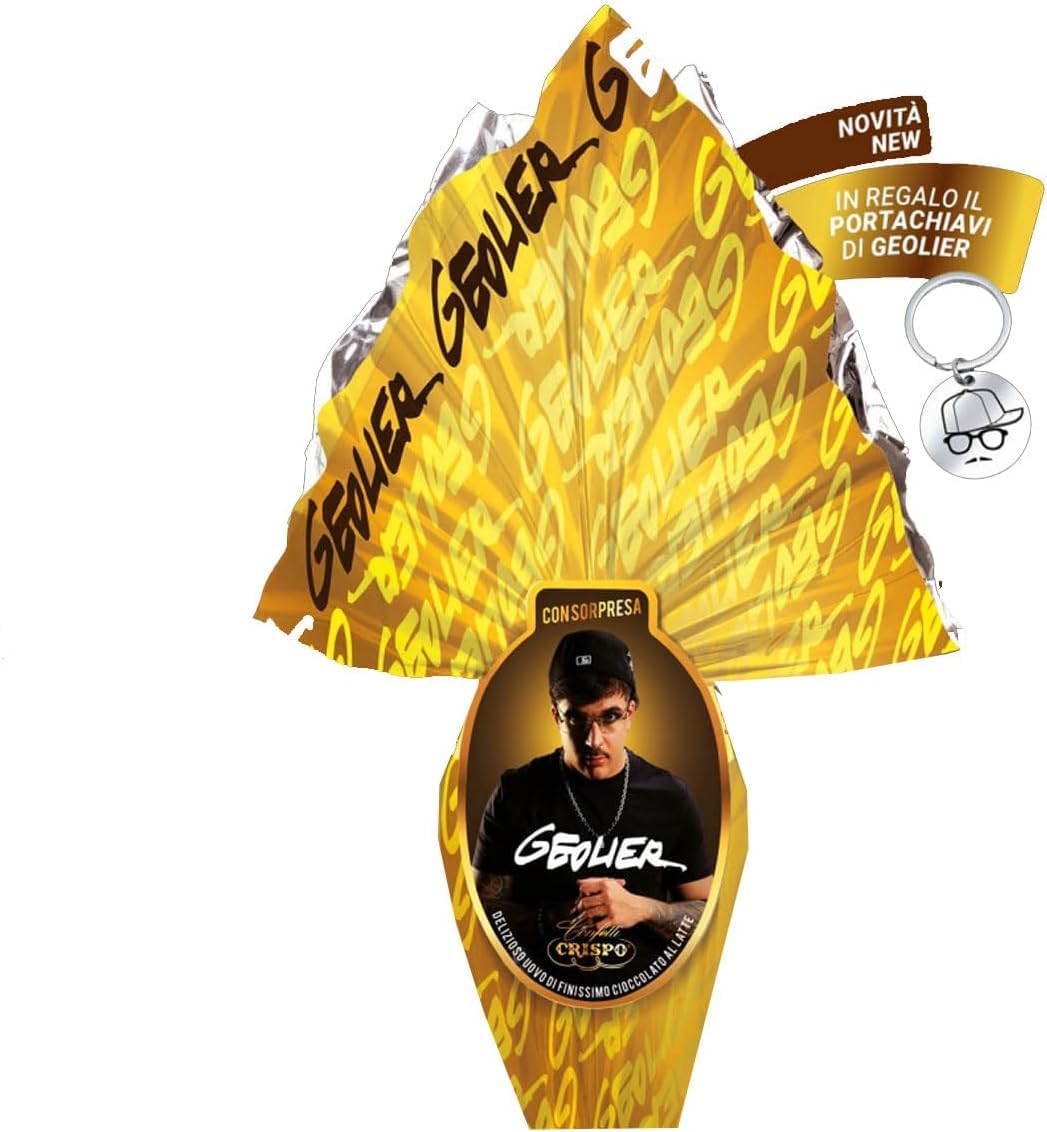Uovo Di Pasqua Geolier con sorpresa cioccolato al latte Crispo 220 gr