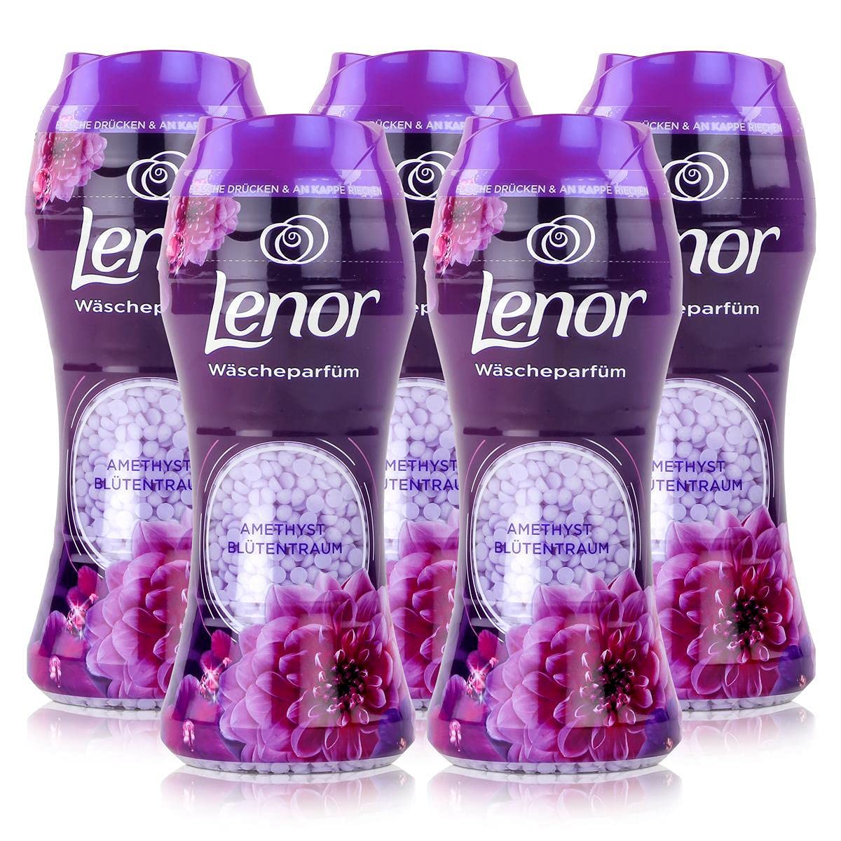 Lenor Unstoppables - Profumo per bucato, aroma: ametista e fiori, 210 g, 5 pezzi