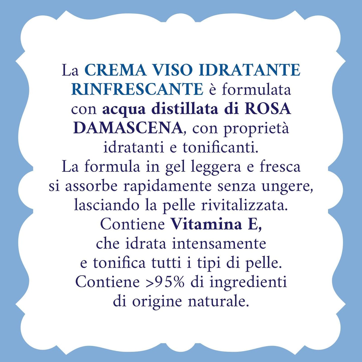 Acqua alle Rose, Crema Viso Idratante Rinfrescante con Acqua Distillata di Rosa Damascena e Vitamina E, Adatta a Pelli Normali o Miste, Crema Viso in Gel Fresca e Leggera, Idrata e Rivitalizza, 50ml