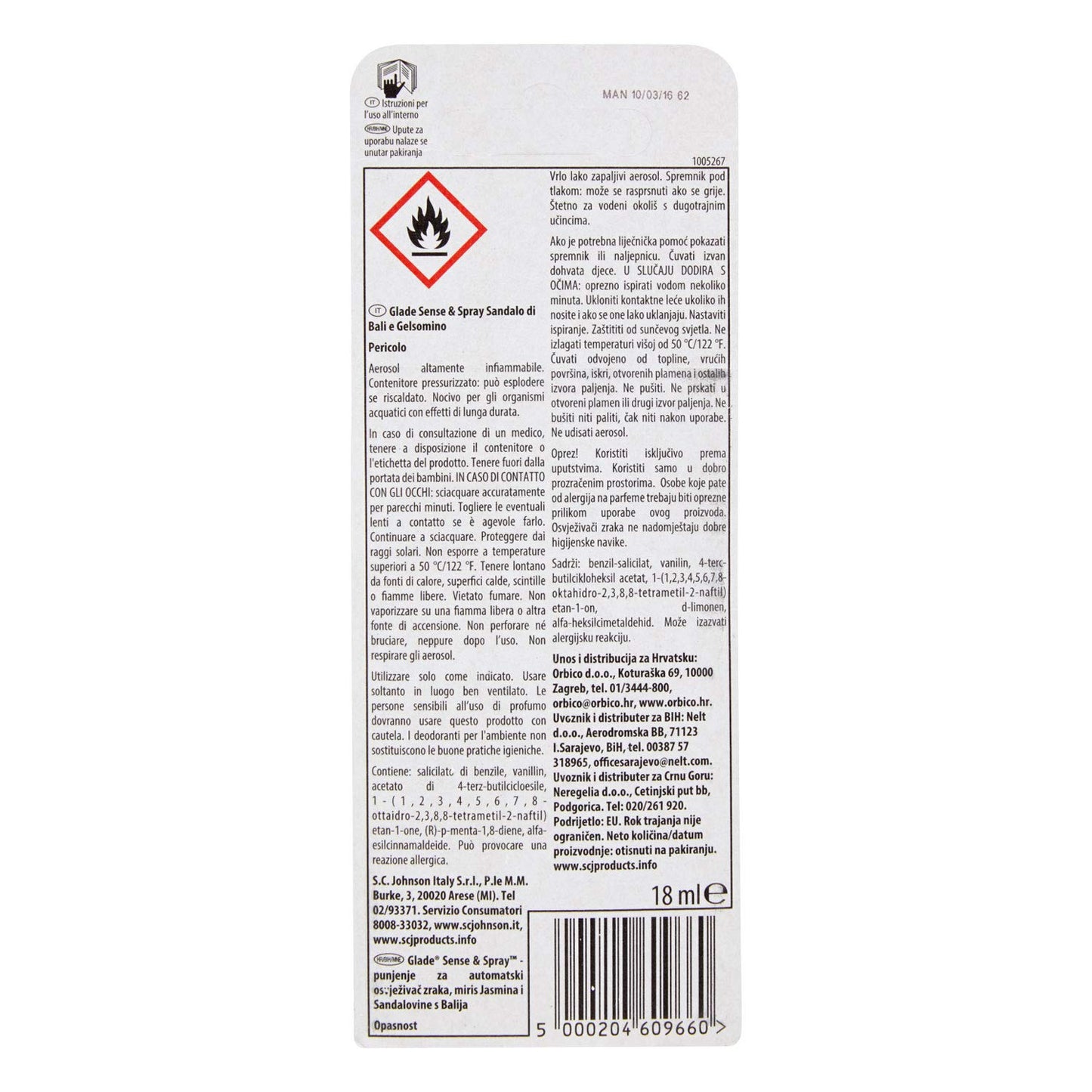 Glade Sense & Spray - Automatic Spray, 18Ml, Fragranze Varie