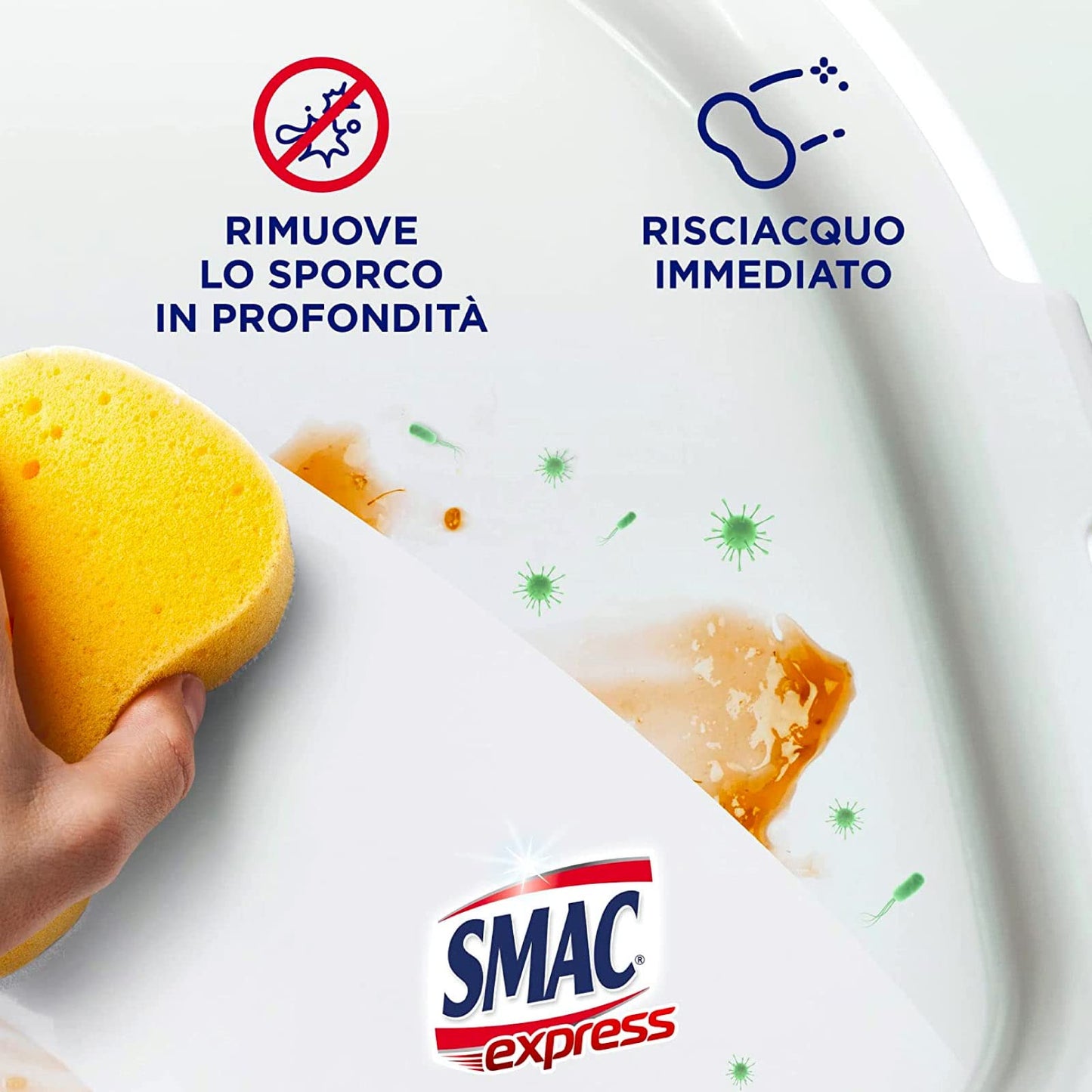 Smac Express Sgrassatore Disinfettante, Detergente Spray Multisuperficie con Azione Sgrassante Adatto alla Pulizia Quotidiana - 4 Flaconi da 650 ml