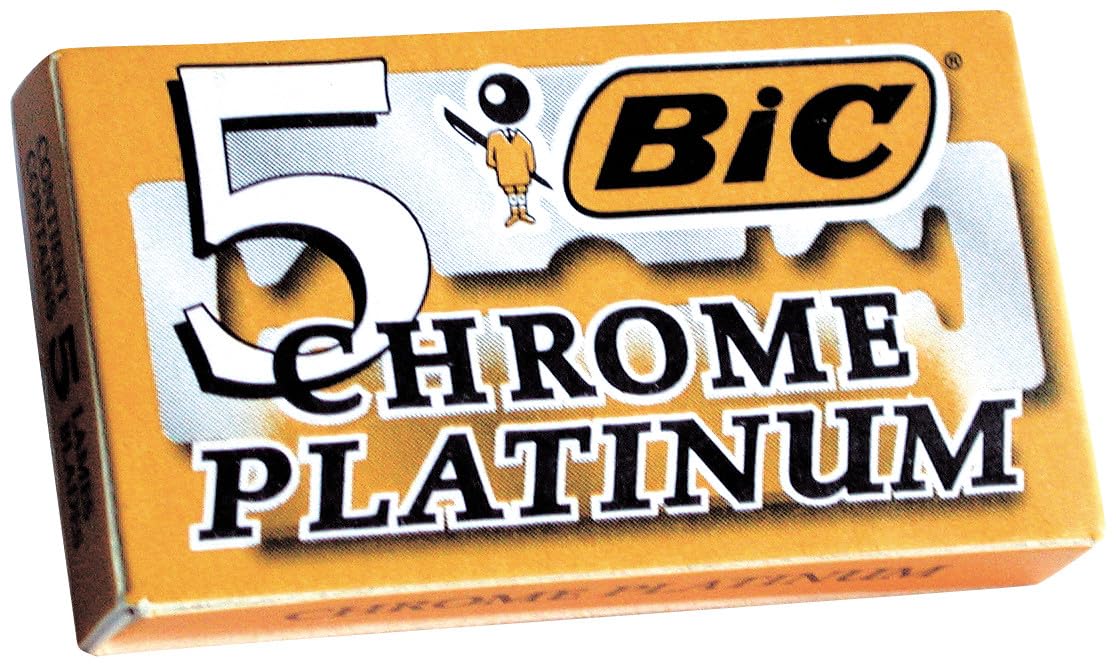 BIC Chrome Platinum - 100 lames à double tranchant pour rasoir de sûreté