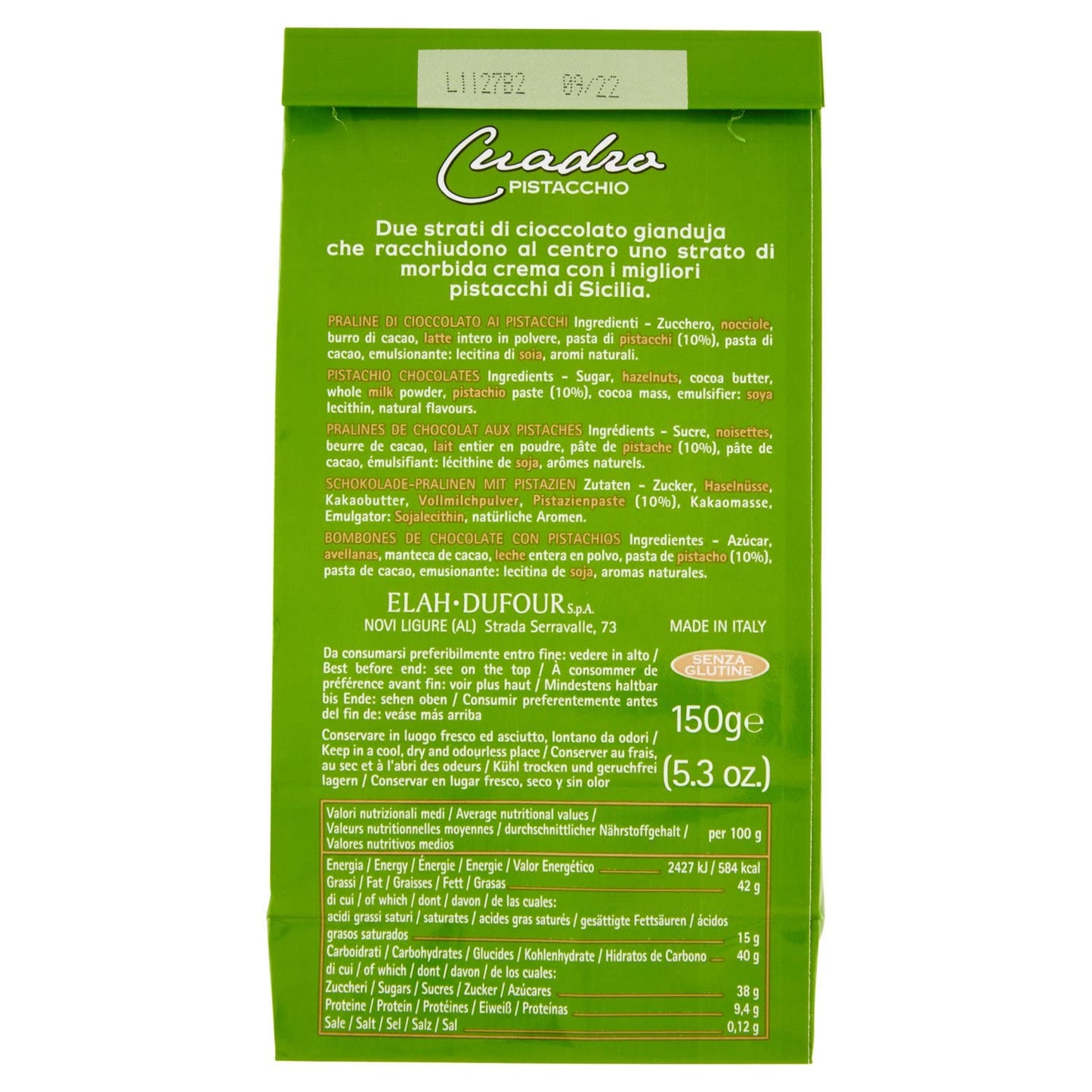 Novi Cioccolatini Cuadro Pistacchio, 150g