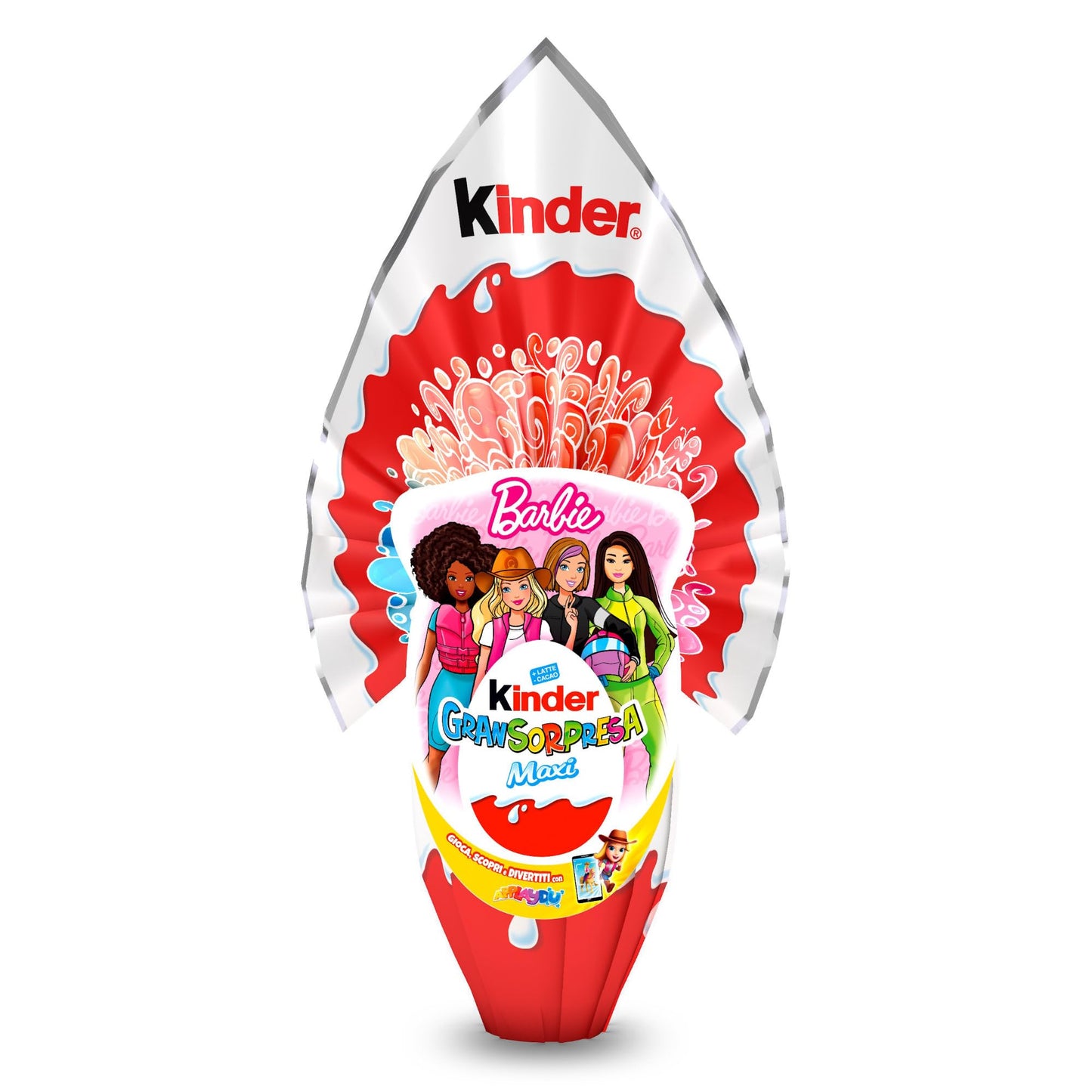 Kinder GranSorpresa Maxi Barbie - Uovo di Pasqua Kinder 2025, Finissimo Cioccolato al Latte con Sorpresa Barbie, Idea Regalo Pasqua, 220 Grammi