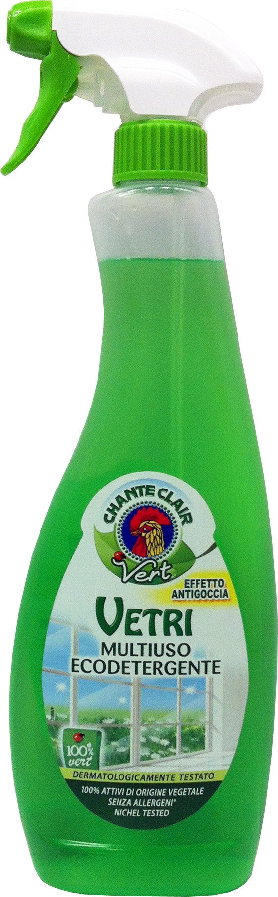 12 x CHANTECLAIR Vetri Vert Multiuso Ecodetergente Spray 625 Ml