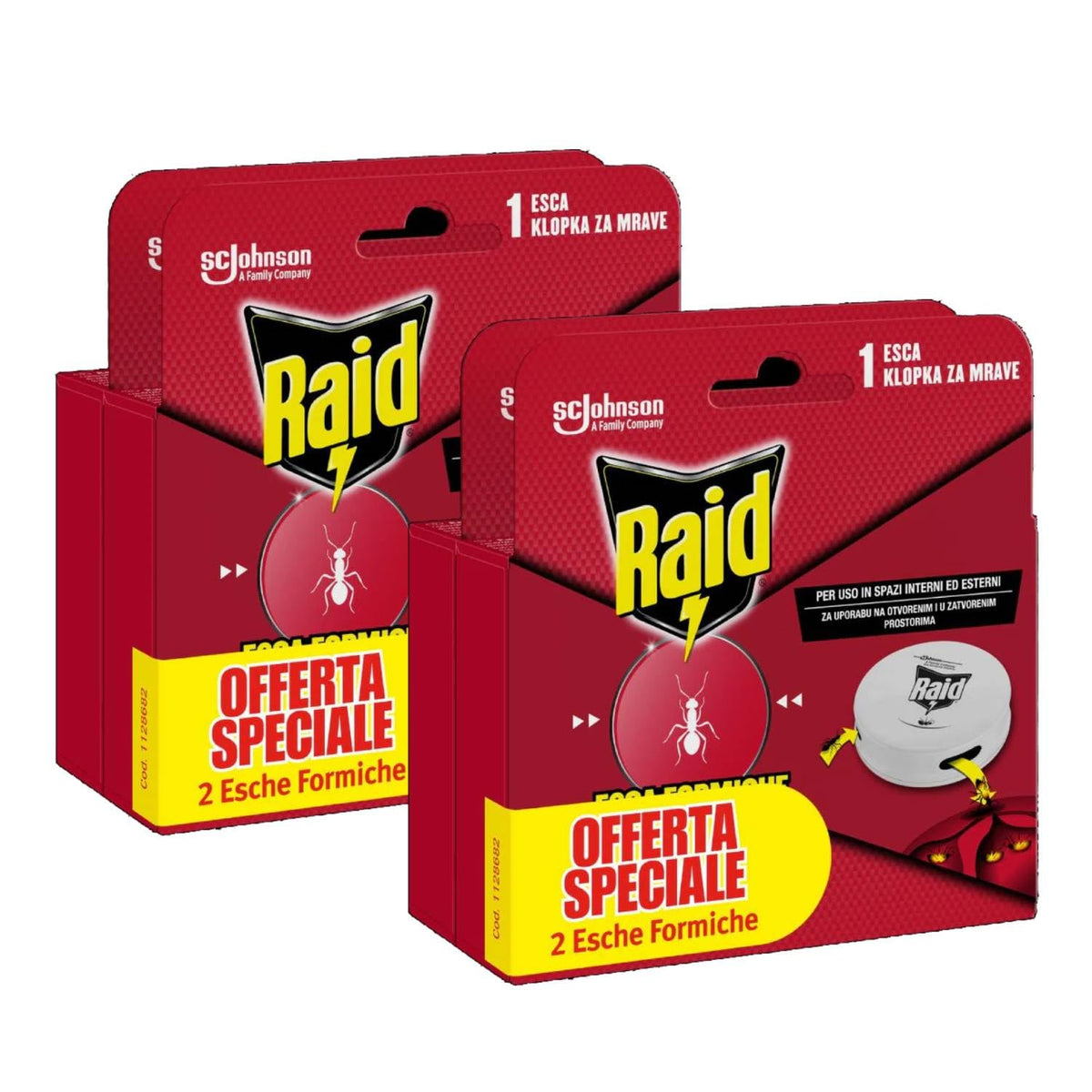 Raid Esca Formiche Bipacco – Antiformiche per Interni ed Esterni, Azione Rapida, Lunga Durata Bipacco 2Pz