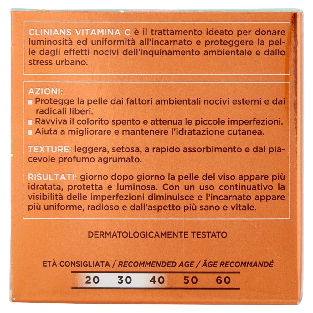 CLINIANS | Crema Viso Illuminante Vitamina C, Energizzante, Dermatologicamente Testato, Made in Italy, 50 ml