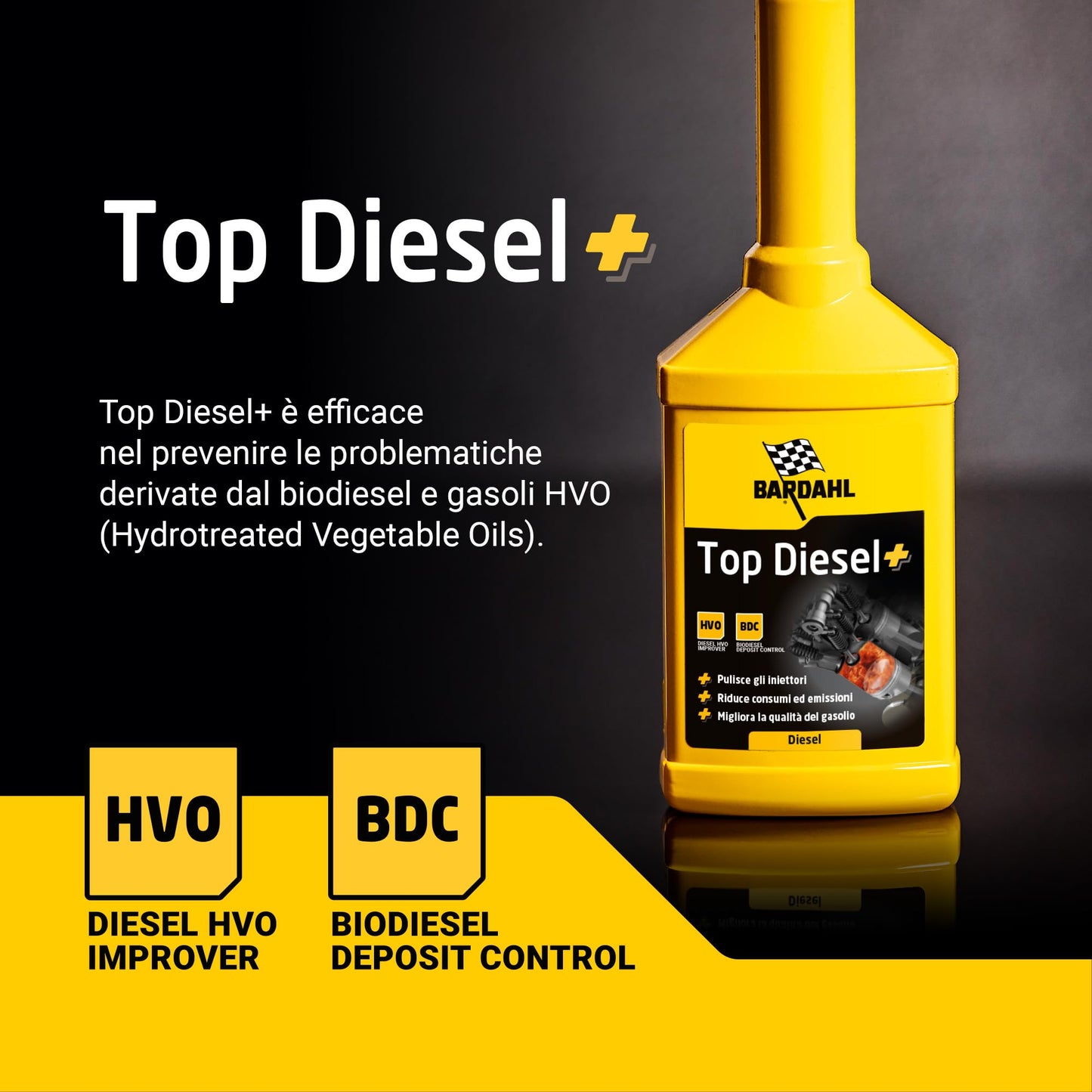 Bardahl - Additivo Top Diesel, Lubrifica la Pompa di Alta Pressione, Protegge Tutto il Sistema di Alimentazione, Riduce i Consumi di Carburante e le Emissioni Inquinanti, 1 Litro