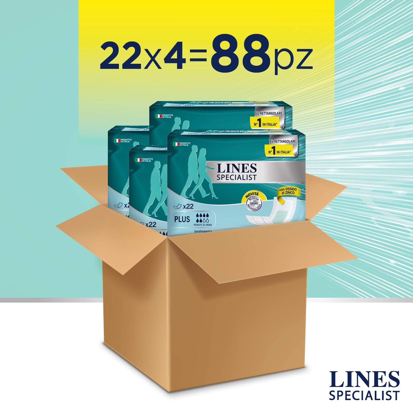 LINES SPECIALIST PLUS RETTAGOLARE, Confezione da 88 Pezzi