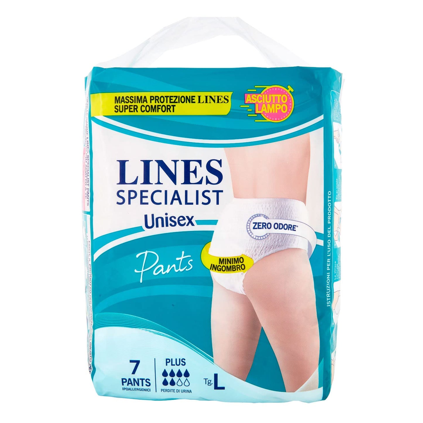 Lines Specialist Pannolone Ipoallergenico, Taglia L, 7 Pezzi