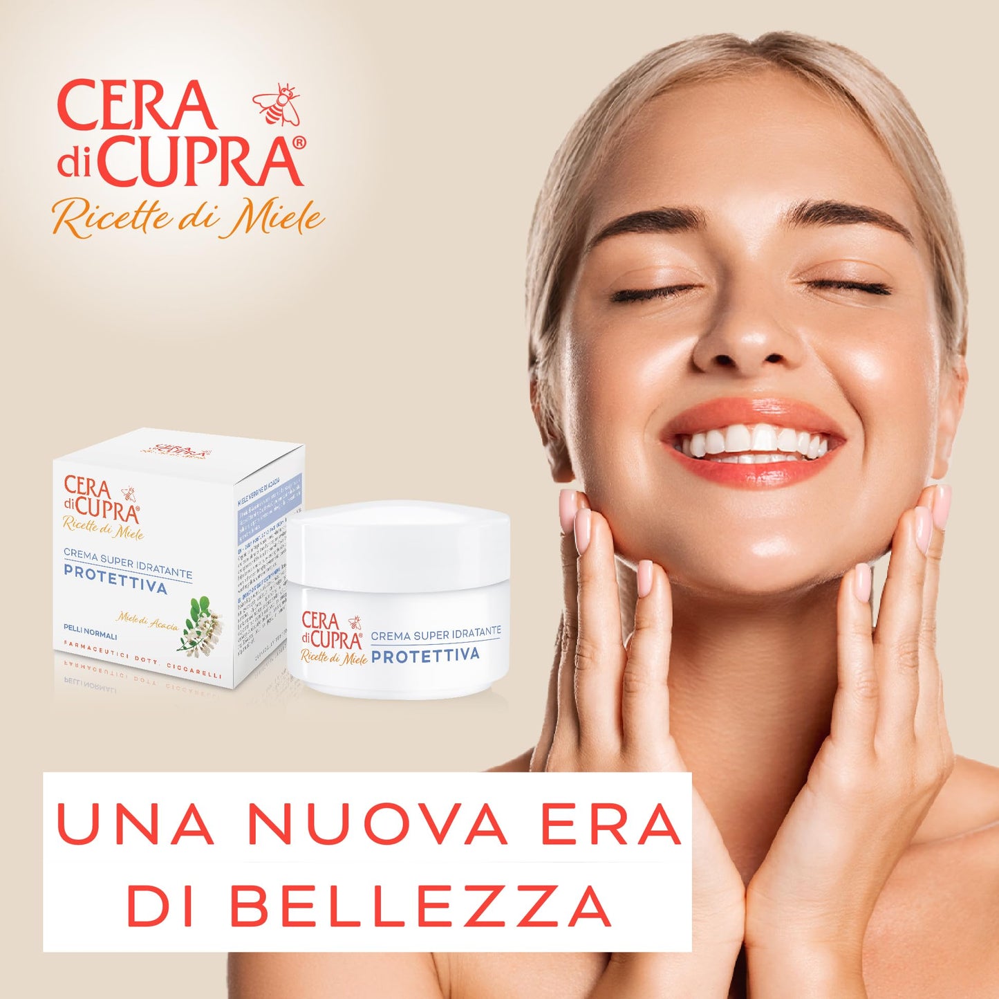 Cera di Cupra, Crema Super Idratante Protettiva, Dona Energia e Luminosità al Viso, Rende la Pelle più Elastica, Made in Italy, Dermatologicamente Testata, Vasetto da 50 ml