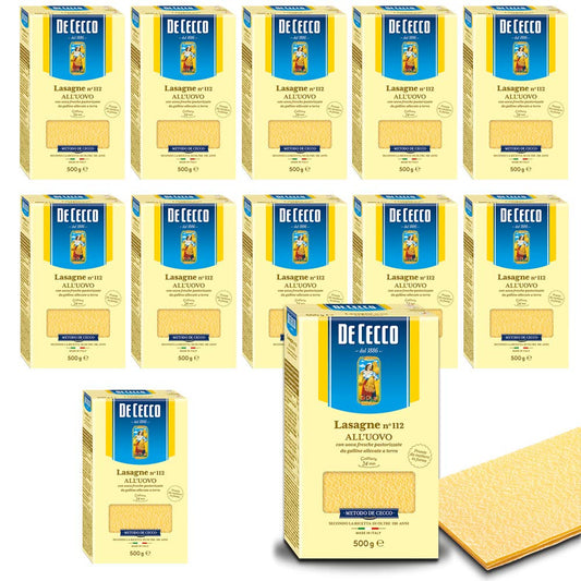 De Cecco Lasagne All' Uovo No.112, confezione da 500 g (2,5 kg)