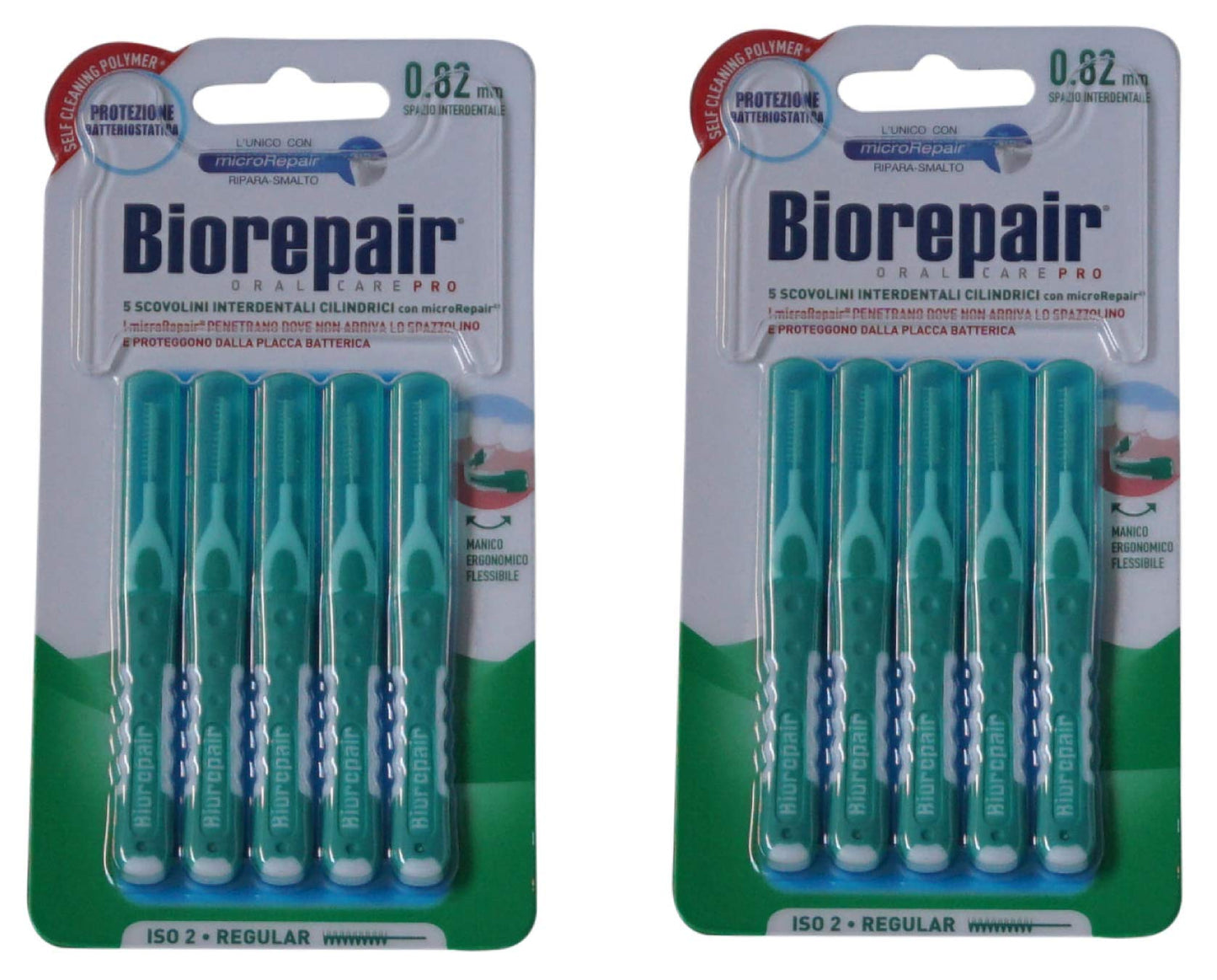 Biorepair, spazzola interdentale tra i denti, 5 pezzi, standard 0,82 mm, confezione da 2