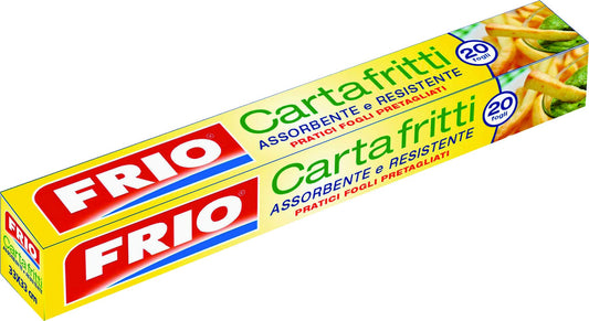 Frio – Carta friti, Assorbente e Resistente – 20 fogli – [Confezione da 14]