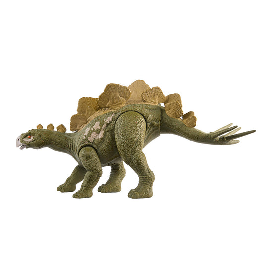 Mattel Jurassic World - Hesperosauro Ruggito Selvaggio, dinosauro snodato con azione d'attacco specifica e ruggito, gira la rotella e attiva il morso, giocattolo per bambini, 4+ anni, HTK69