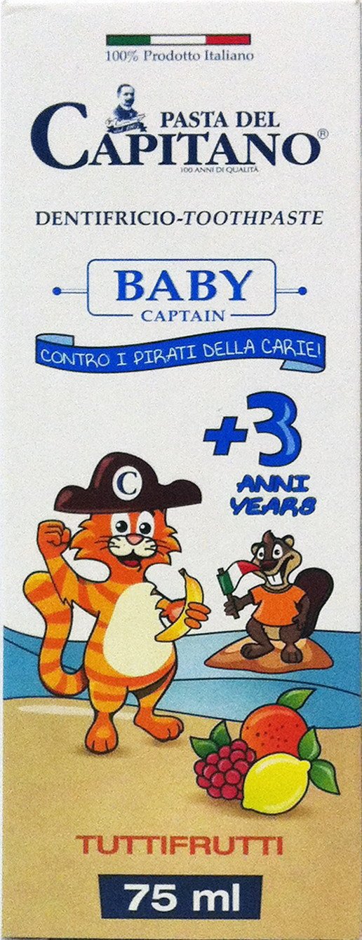 PASTA DEL CAPITANO Dentifricio Baby Tuttifrutti +3Anni 75 Ml