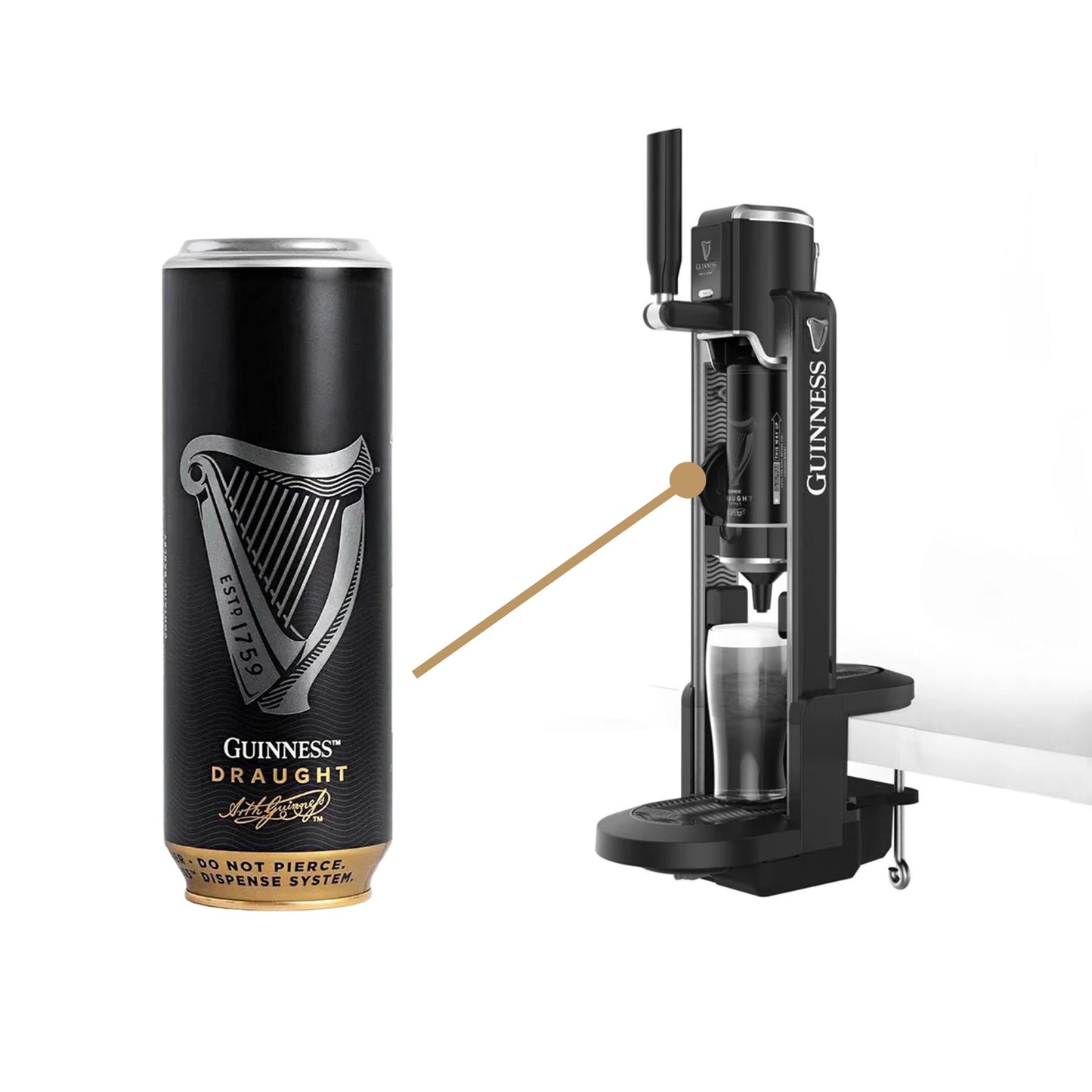 Birra Guinness Draught Original in Lattina per Spillatore Guinness | Spillatore Non Incluso | Confezione da 24 Lattine da 558ml