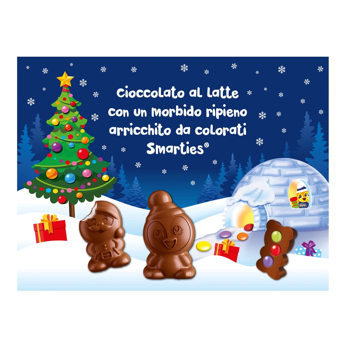 SMARTIES Calendario Avvento 2025 Personaggi di Cioccolato al Latte con Confetti al Cioccolato 193,9g