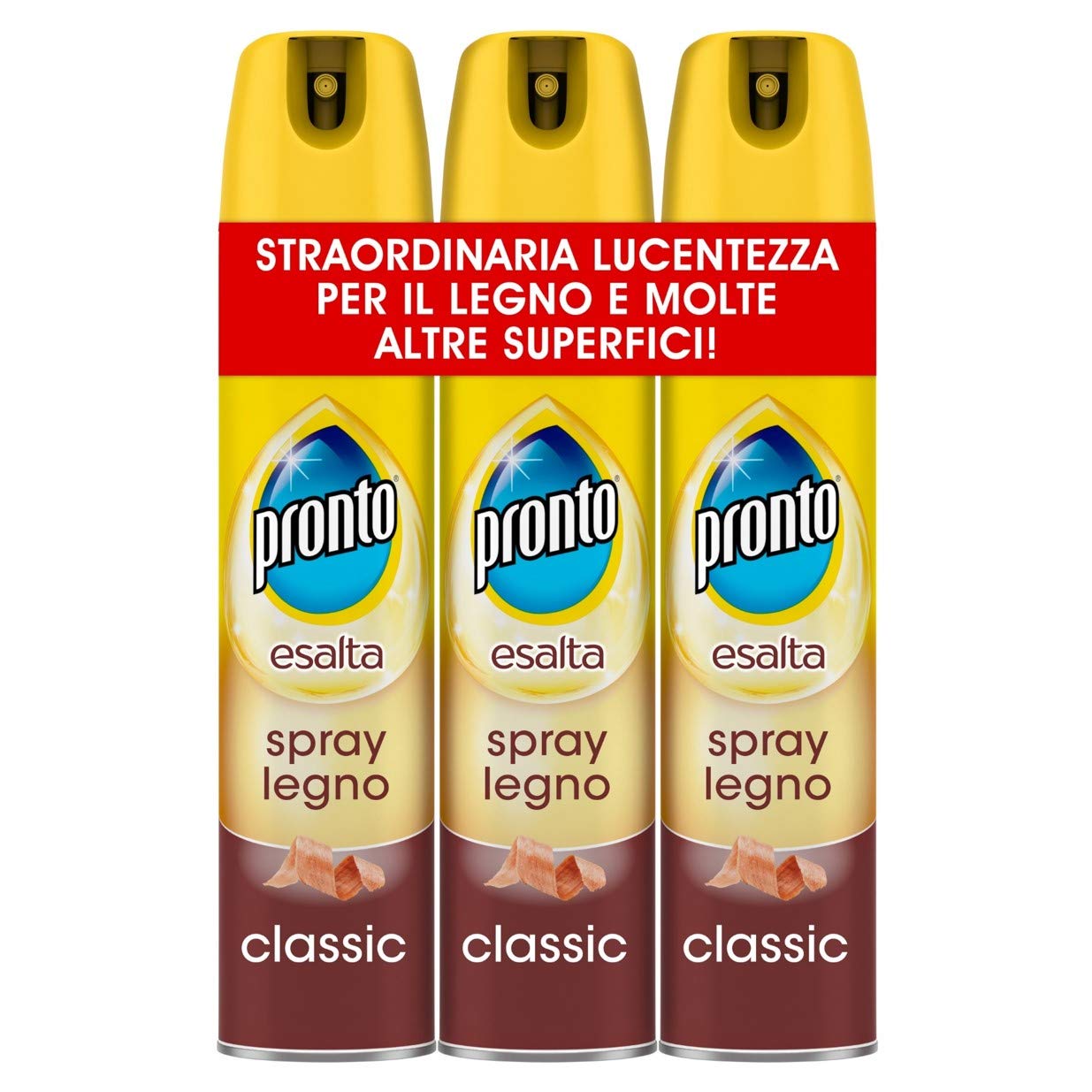 Pronto Legno Spray Expert Care, Esalta e Protegge, Adatto a Tutte le Superfici in Legno, 3 Confezione da 300 ml