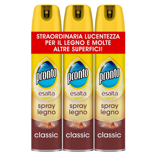 Pronto Legno Spray Expert Care, Esalta e Protegge, Adatto a Tutte le Superfici in Legno, 3 Confezione da 300 ml