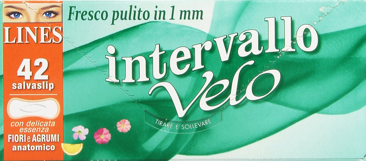 Lines - Salvaslip Intervallo Velo, Anatomico, Fresco Pulito In 1Mm, Con Delicata Essenza Fiori E Agrumi - Confezione da 42 - [confezione da 4]