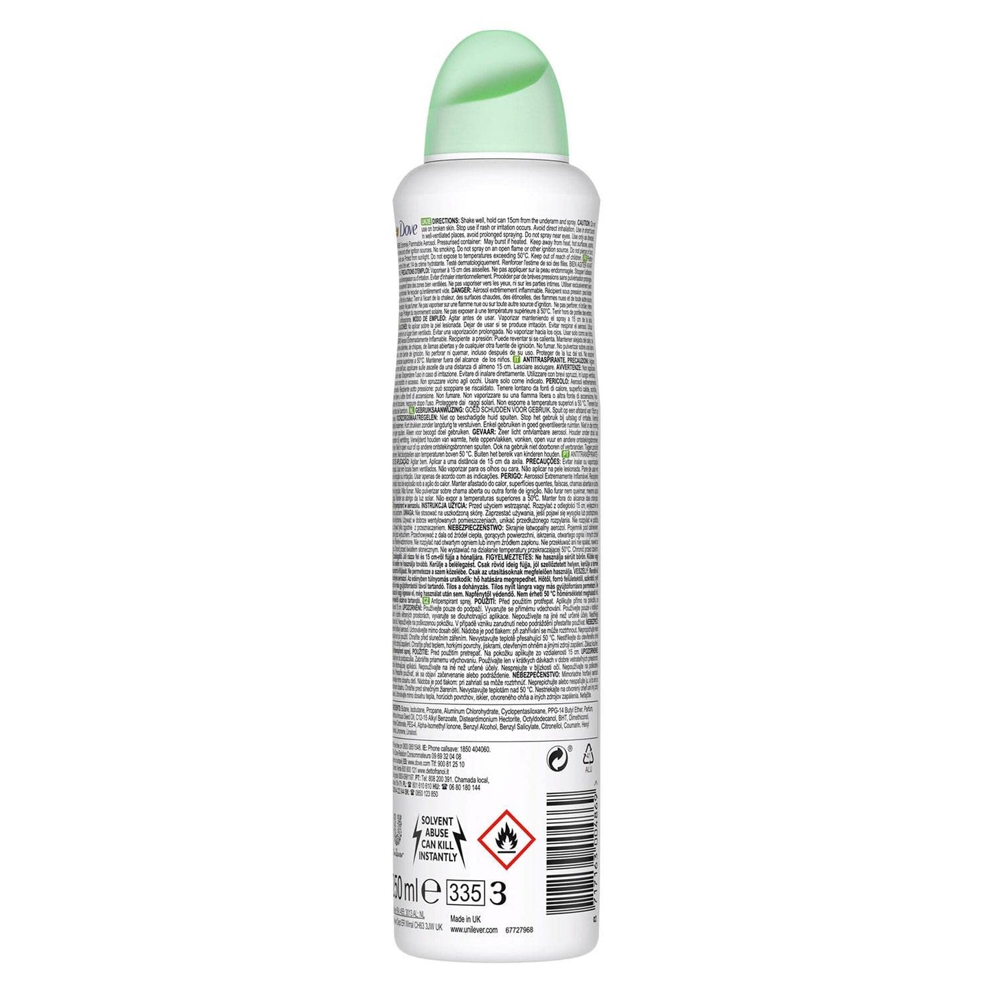 Dove Go Fresh Cucumber Anti-Perspirant Deodorante Spray 250ml