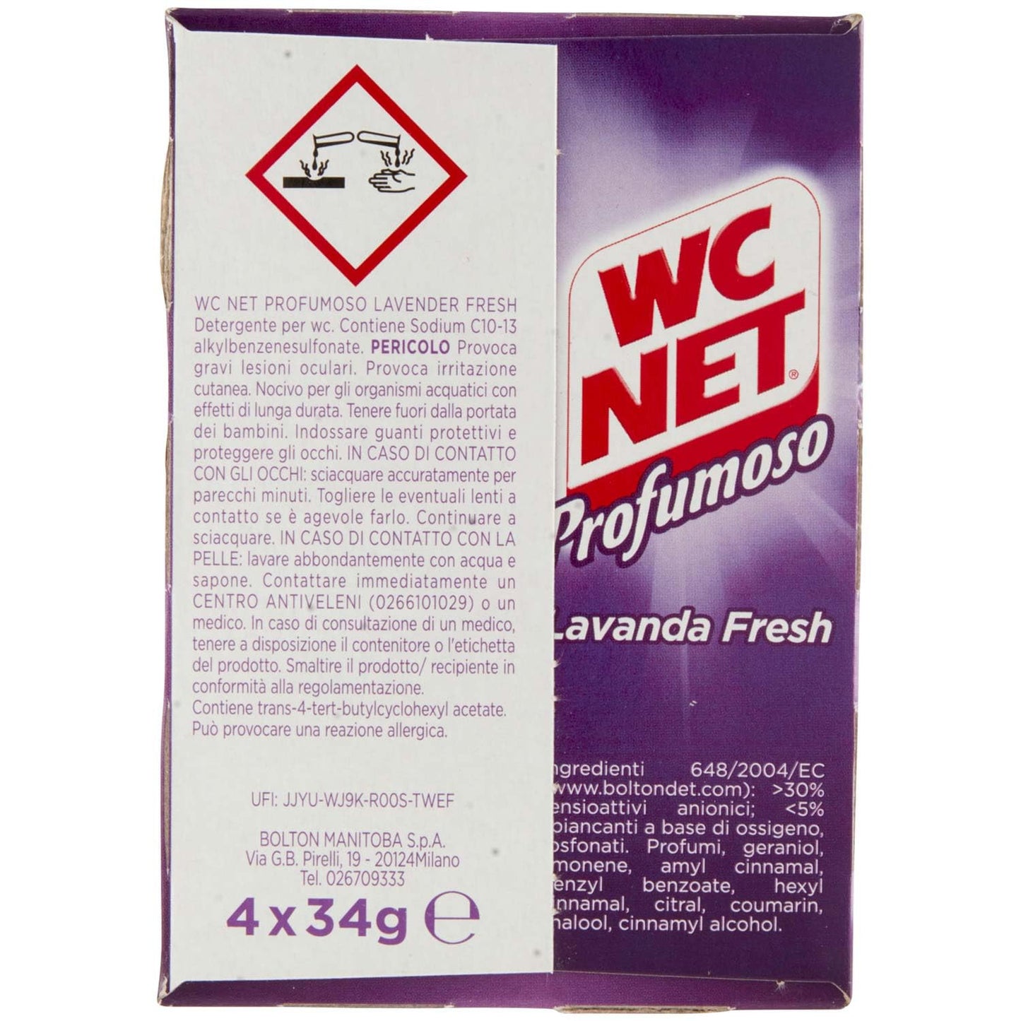 Wc Net Detergente Igienizzante Solido WC Profumoso , 4 Pezzi