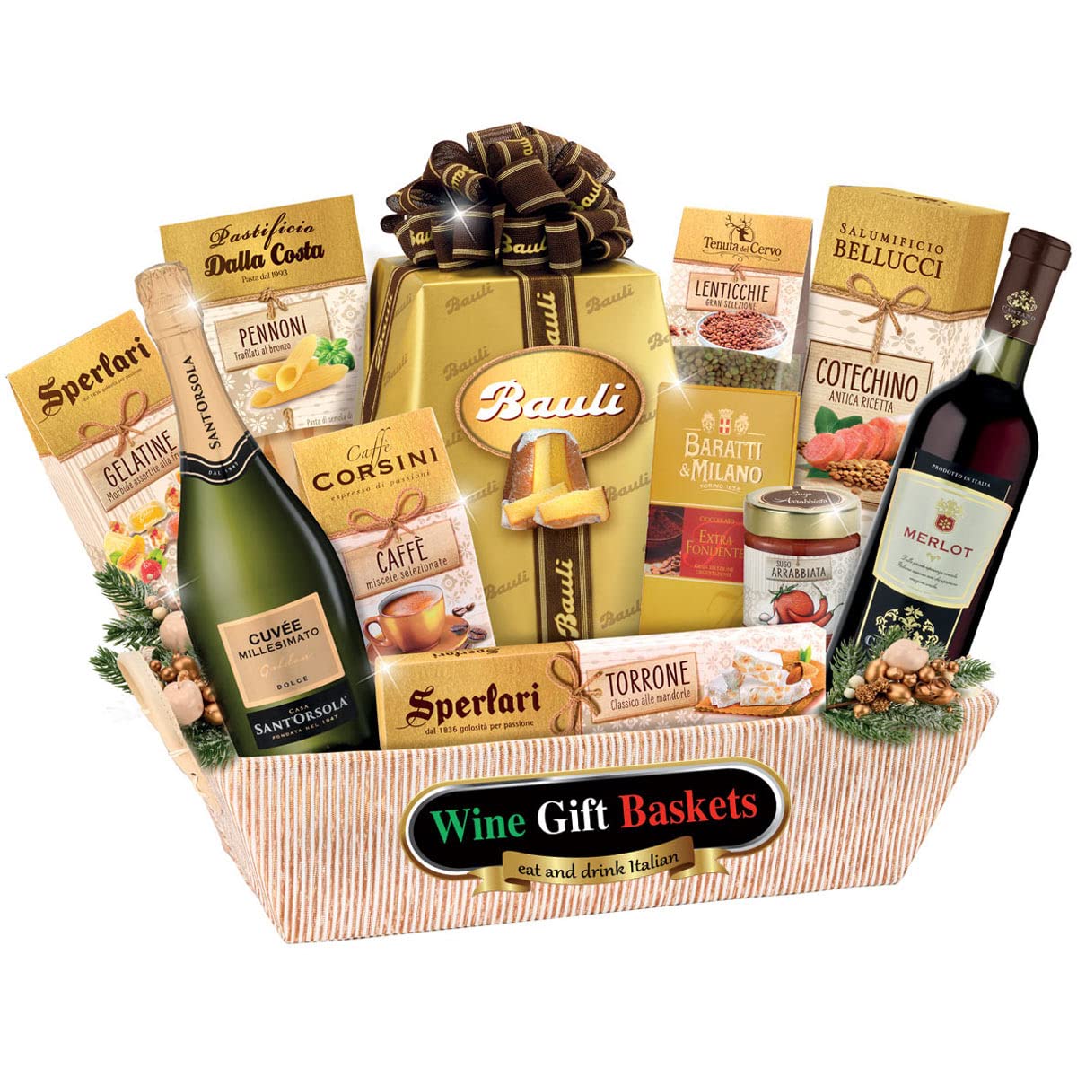 Prestigioso Cesto delle Feste – Regali Natalizi con Prodotti di Alto Livello – Cod. 108