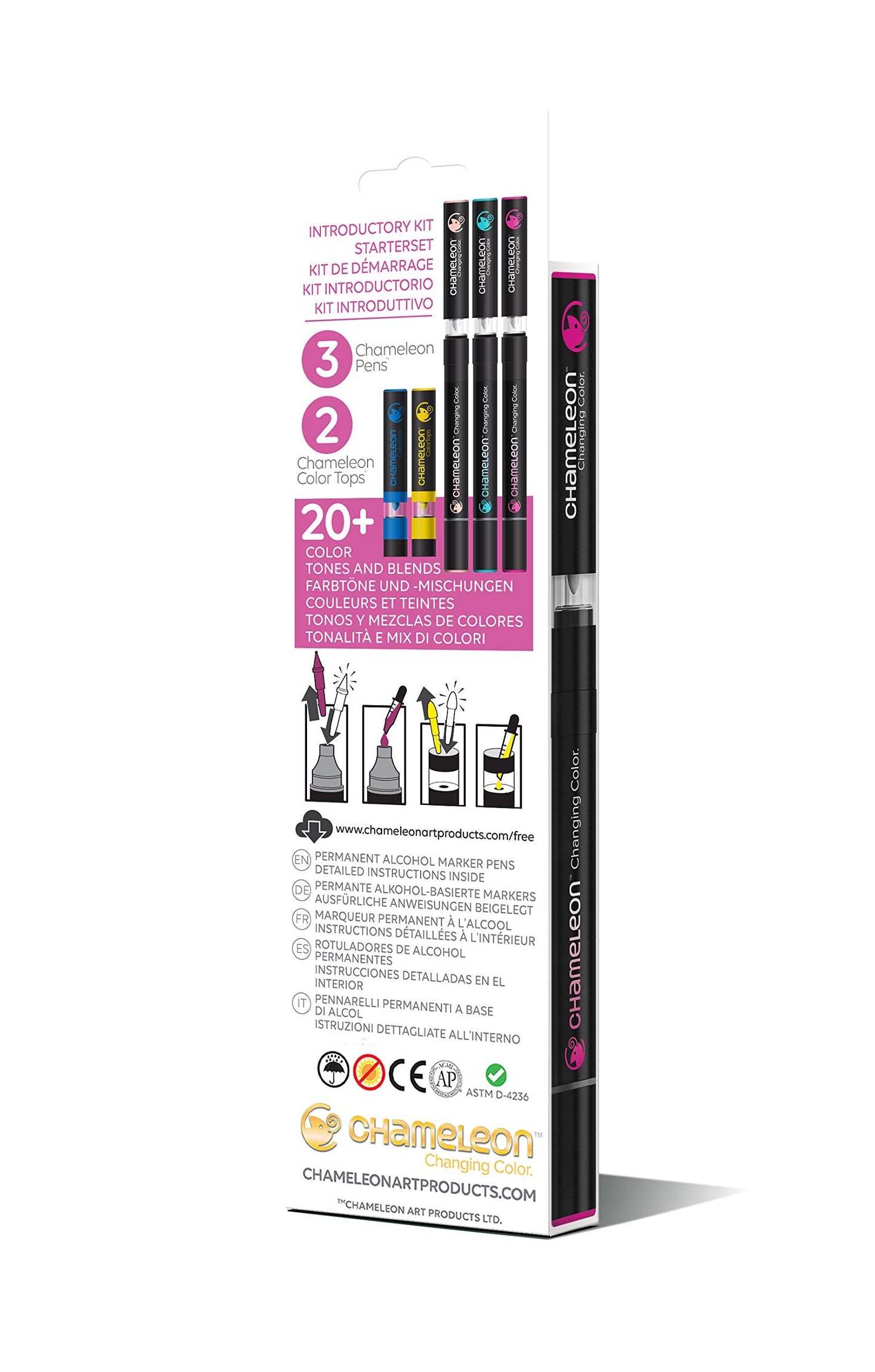 Chameleon Kit Introduttivo - Starterset, Introductory Kit - 3 Pen + 2 Color Top
