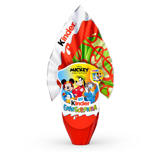 Kinder GranSorpresa Mickey and Friends, Uovo di Pasqua Kinder 2026 di Finissimo Cioccolato al Latte con Sorpresa Mickey and Friends, 150 g